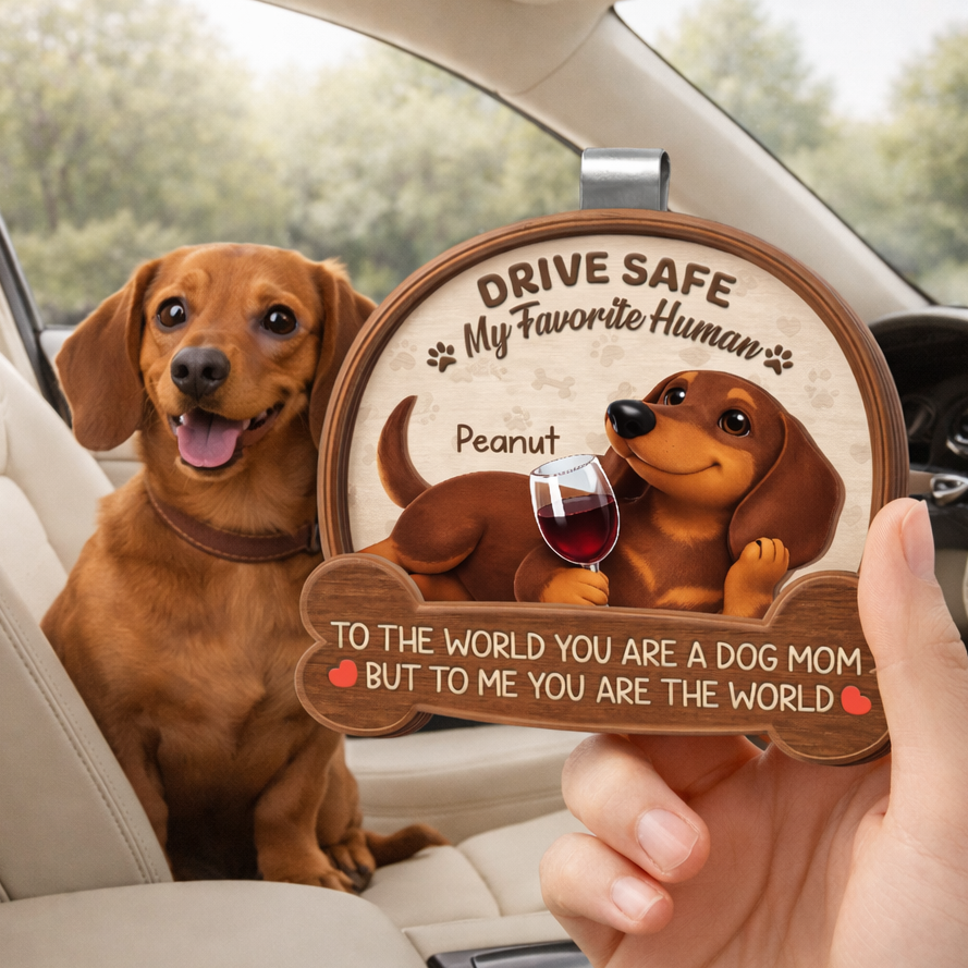 Custom Dog Visor Clip - Personalized 2-Layered Wooden Pet Accessory - Gift for Dog Lovers
