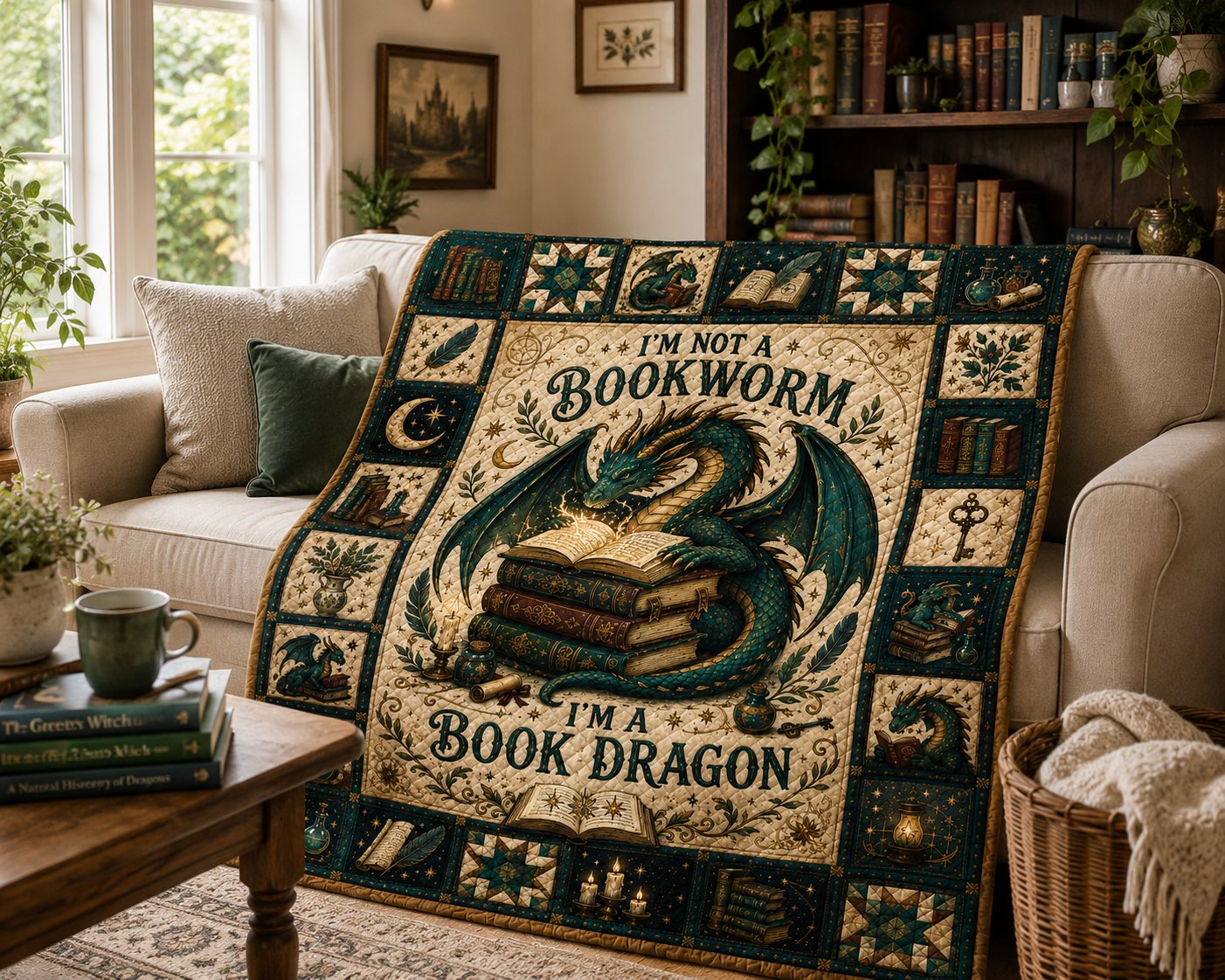 Fourth Wing Dragon Rider Quilt, Fantasy Romance Gift, Bookish