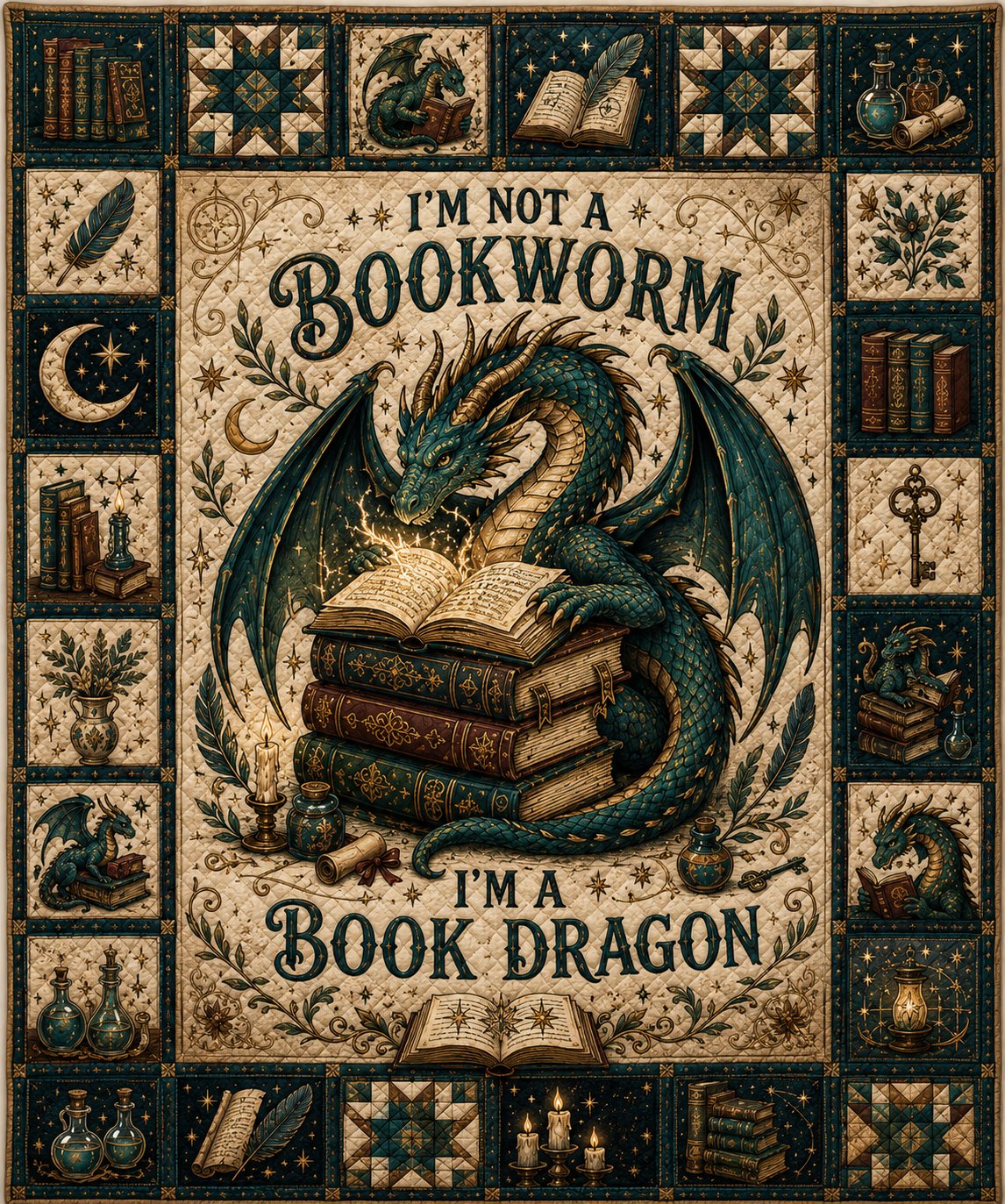 Fourth Wing Dragon Rider Quilt, Fantasy Romance Gift, Bookish