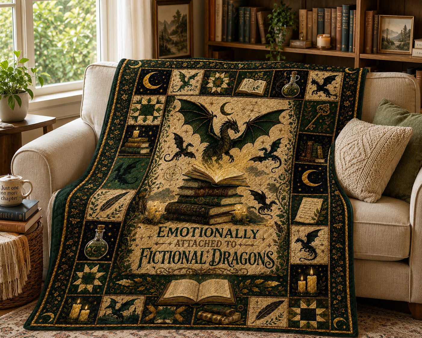 Fourth Wing Dragon Rider Quilt, Fantasy Romance Bookish Gift
