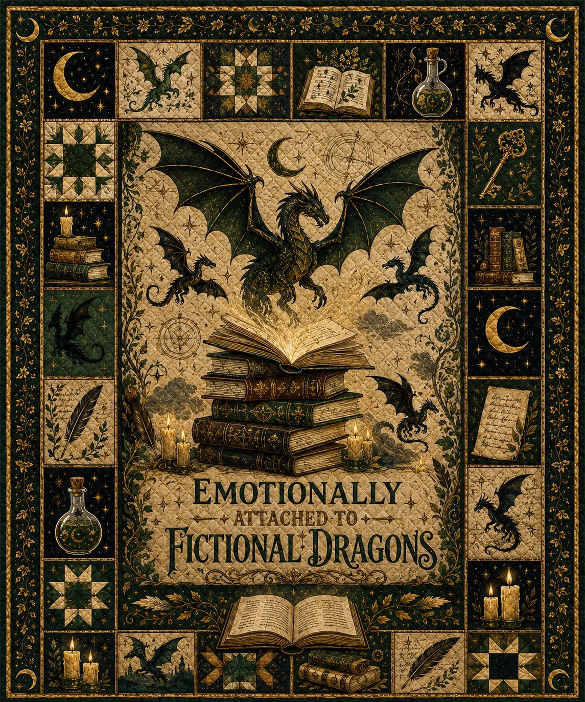 Fourth Wing Dragon Rider Quilt, Fantasy Romance Bookish Gift
