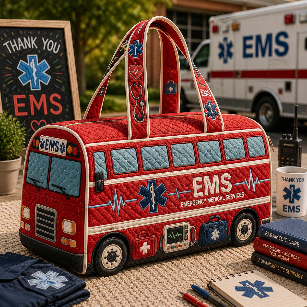 EMS Quilted Weekend Bag, Emergency Medical, Gift for EMT Pro
